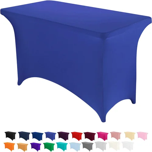 Miniatura 58 de Peomeise - Funda de mesa de elastano de 4 pies, mantel rectangular elástico de elastano (verde manzana, 4 pies)