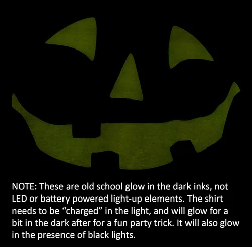 Miniatura 4 de Glow in the Dark Jack O' Lantern Face Disfraz de calabaza de Halloween unisex, Negro