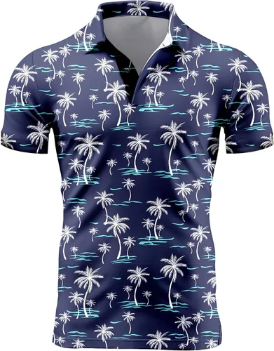 Miniatura 142 de Camisa de golf de los años 80 para hombre, ajuste seco, manga corta, estampada, divertidas, camisas de golf de los años 90 para hombre