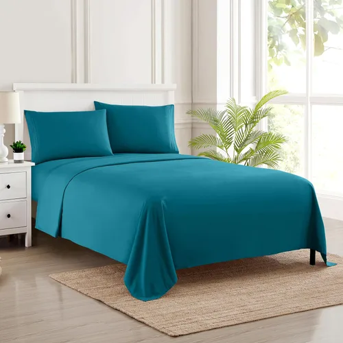 Miniatura 68 de Juego de sábanas de 1800 hilos – Sábanas de microfibra cepillada suave de calidad egipcia – Juego de ropa de cama de lujo con sábana encimera