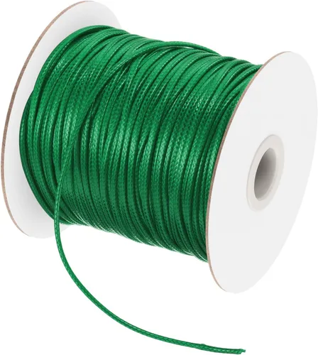 Miniatura 109 de MECCANIXITY Cordón encerado de poliéster encerado de 0.020 in, cuerda de cera de 175 yardas para hacer pulseras, collares, cuentas, joyería y Negro
