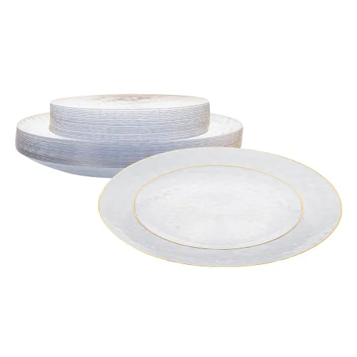Miniatura 19 de Restaurantware Moderna - Platos desechables de 7.5 pulgadas, 40 platos de plástico duraderos para fiestas, platos llanos de plástico transparente