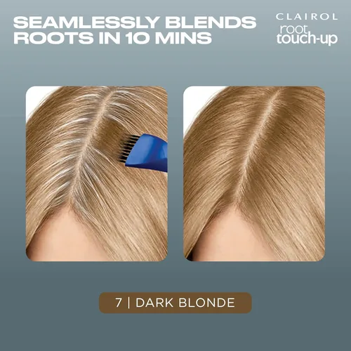 Miniatura 4 de Clairol Nice'n Easy Root Touch-Up - Tinte permanente para el cabello, color de cabello rubio oscuro 7, cobertura del 100 % de las canas, fácil 7