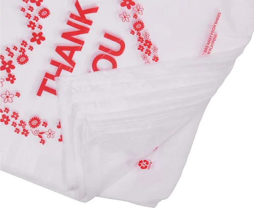 Miniatura 3 de LazyMe Thank you T Shirt Bag, Bolsas De Plastico Para Negocio, Bolsas de plástico blanco con asas, tamaño estándar de supermercado, 12 x 20 pulgadas