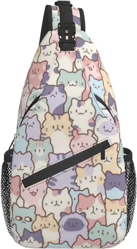 Divertida mochila con diseño de gato, para el pecho de gato, bolsa cruzada de hombro para hombres, mujeres, niños y niñas