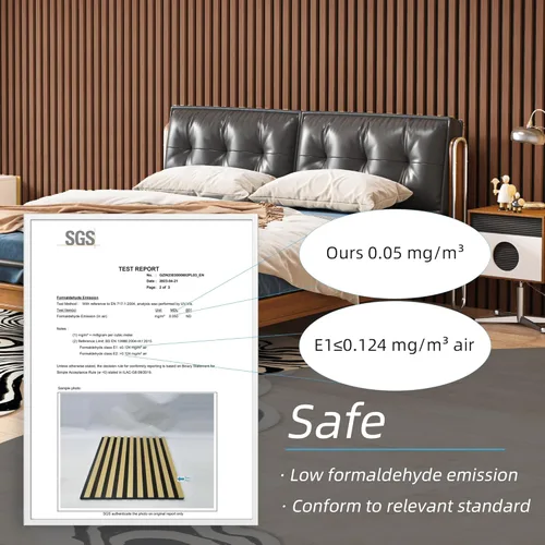 Miniatura 5 de Art3d Paquete de 2 paneles acústicos de listones de madera de 94.5 x 24 pulgadas para pared y techo - 31 pies cuadrados Panel acústico 3D estriado