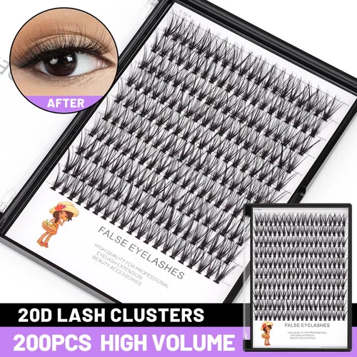 Miniatura 2 de BODERMINCER Extensiones de pestañas postizas individuales mixtas 20D de 0.313-0.78 pulgadas para elegir 0.35-0.47-0.79 pulgadas, mezcla de pestañas
