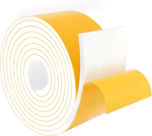 Miniatura 14 de Burlete Adhesivo Fuerte Resistente a la Intemperie, Burlete de Sellado de Puerta de Alta Densidad Resistente a la Intemperie para Puertas Blanco