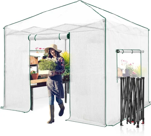 Miniatura 15 de EAGLE PEAK - Invernadero instantáneo emergente, para plantas de jardinería en interiores y exteriores, puertas con cremallera enrollable y ventanas