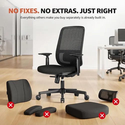 Miniatura 10 de ErgoSift Silla de oficina M1 ergonómica, sillas de escritorio de oficina de malla para el hogar con soporte lumbar ajustable, cómoda silla