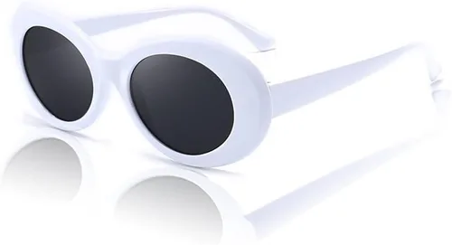Lxnoap Gafas de sol de marco grueso ovaladas retro atrevidas, gafas de sol ovaladas retro de Y2k, gafas de sol ovaladas ovaladas retro Mod Kurt
