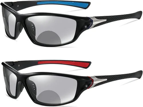 Gafas de lectura bifocales fotocrómicas de transición para hombres y mujeres, gafas de sol deportivas cuadradas para lectores 0 ~+4.00