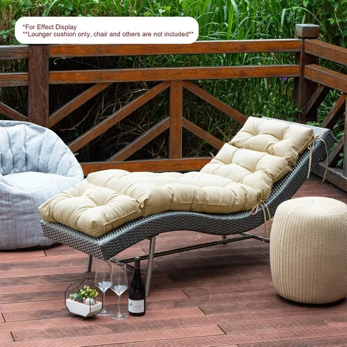 Miniatura 3 de ARTPLAN Chasie Lounge - Cojín grueso con lazos, cojín de mimbre de repuesto para silla de Paito Fruniture, 72 x 22 x 4 pulgadas, para todo