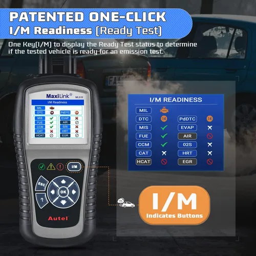 Miniatura 3 de Autel MaxiLink ML519, herramienta de escaneo OBD2 de modo 6 mejorado, herramienta de escaneo de diagnóstico automático, lector de código de fallo