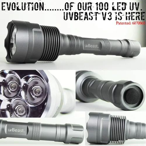 Miniatura 2 de uvBeast V3 385-395nm Linterna UV de luz negra - LEDs de banda ancha triple mejorados de alta potencia, mejores para uso profesional/comercial