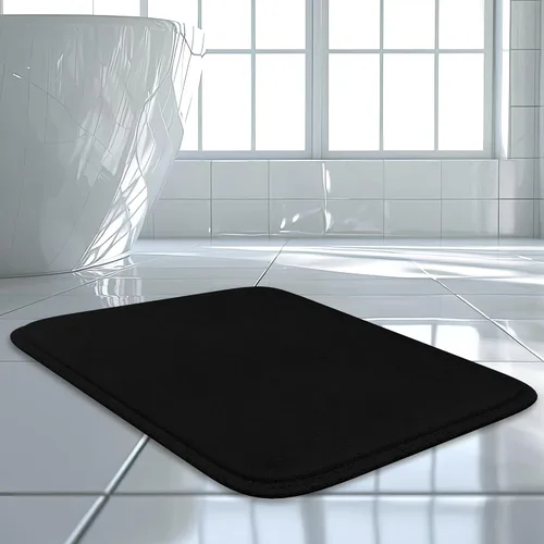 Miniatura 23 de Alfombra de baño de lujo – 1 pieza de alfombrilla de baño de espuma viscoelástica, antideslizante y ultrasuave, altamente absorbente, fácil