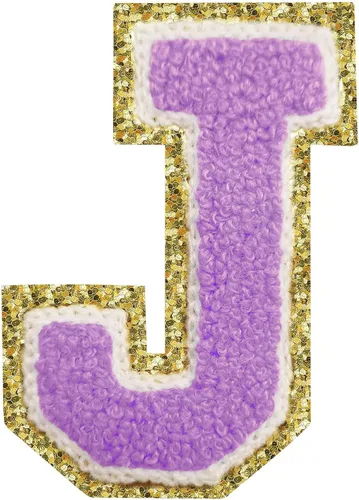 Miniatura 11 de Parches de letras termo-adhesivas de felpilla para chaquetas, parches de letras universitarias con brillantina para planchar en la letra azul A