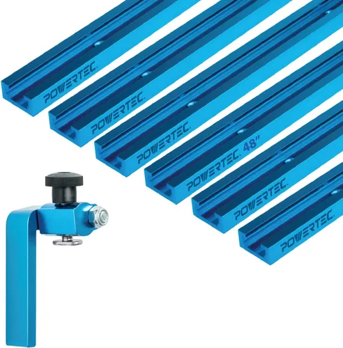 Miniatura 10 de POWERTEC 71863 Juego de Abrazaderas de Soporte para Vía T, 5-1/2" de largo x 1-1/8" de ancho y 3-5/8" de largo x 3/4" de ancho, 2 de cada una, 4 PK