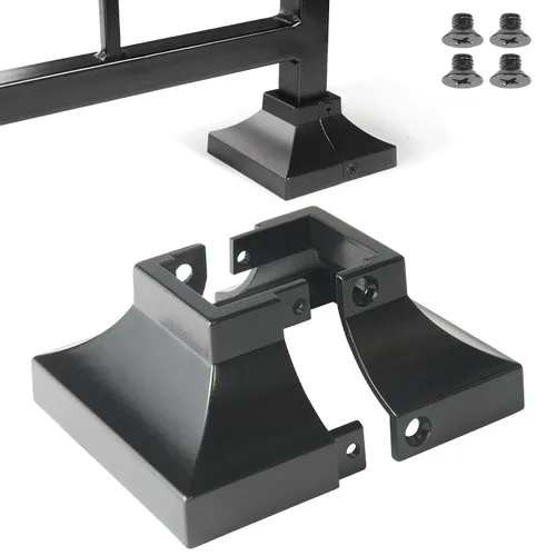 Miniatura 13 de Paquete de 4 cubiertas de base de poste de cubierta de aleación de aluminio (base de poste de 1 x 1 pulgada x 3.35 pulgadas), para pasamanos, Blanco