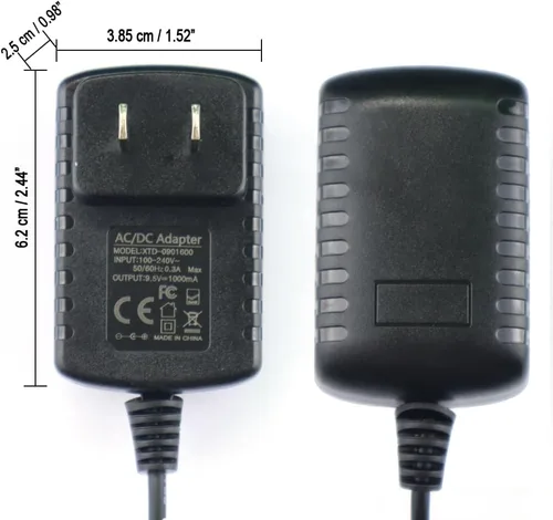 Miniatura 7 de Adaptador de cargador de fuente de alimentación de 9.5V 1000mAh compatible con teclado Casio LK120 LK240 LK280 SA76 SA77 SA46 CTK101 CTK1200 CTK2100