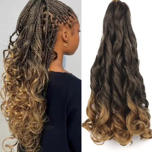 Miniatura 71 de Cabello rizado francés para trenzar de 12 pulgadas, 8 paquetes de cabello rizado preestirado para trenzas de caja, rizos franceses, trenzas
