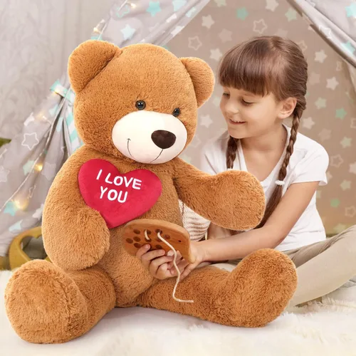 Miniatura 6 de MaoGoLan Oso de peluche grande con corazón rojo "I Love You", regalo de oso de peluche grande de 36 pulgadas para niños, novio, novia, esposa