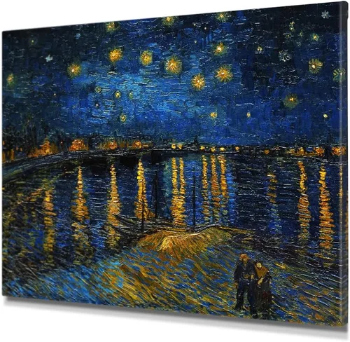 Miniatura 28 de Serie de pinturas de Vincent Van Gogh (favoritos). Reproducción de arte clásico de Van Gogh, impreso en lienzo Noche estrellada