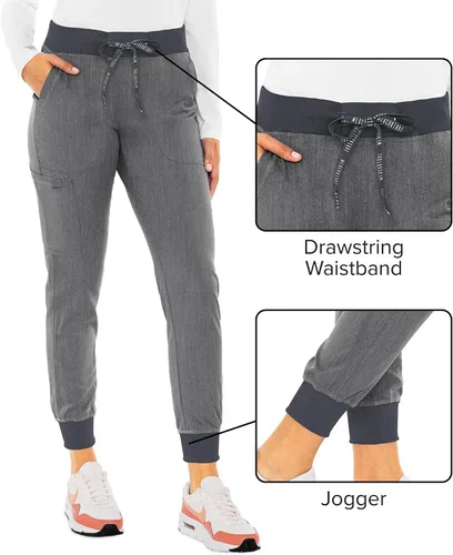 Miniatura 4 de Med Couture Pantalones de Uniforme Médico (Scrubs) para Mujeres Pantalones Cargo Jogger con 5 Bolsillos, Ligeros, Ultra Suaves, Tela Elástica