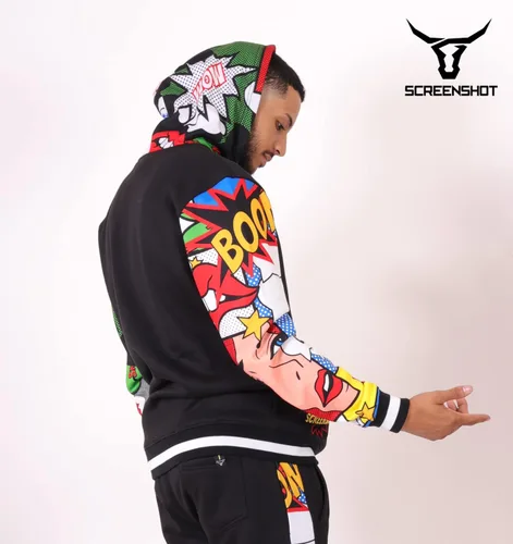 Miniatura 2 de Screenshot - Sudadera con capucha de forro polar para hombre estilo urbano