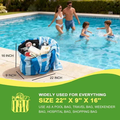 Miniatura 5 de Bolsas de playa impermeables a prueba de arena, bolsa grande XL para piscina para mujer