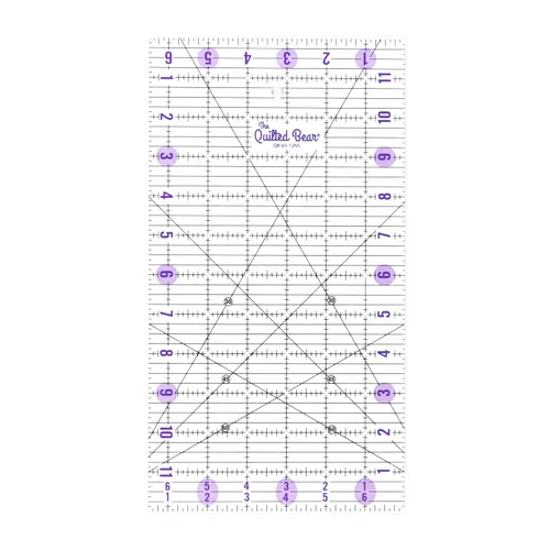 Miniatura 9 de The Quilted Bear Reglas de Acolchado - Regla de Acolchado de Acrílico Transparente Antideslizante, Patchwork y Costura con Líneas Negras Claras