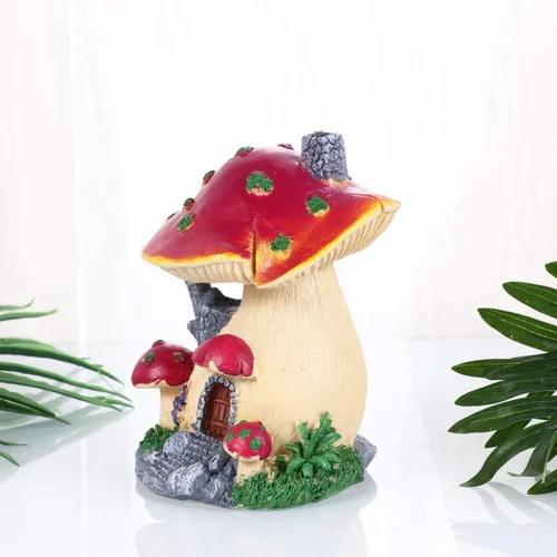 Miniatura 8 de Happyyami Decoración de plantas de casa de hongos en miniatura, figuras de hadas, estatua de hongos, adorno de estatua de hongo, adorno de bricolaje