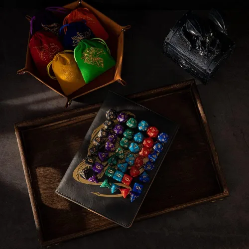 Miniatura 5 de DND Conjunto de Dados 42 Pzs Dados Poliédricos Dungeons and Dragons de Rodamiento para Juegos de Mesa D&D RPG MTG Dados al Por Mayor con Bolsas
