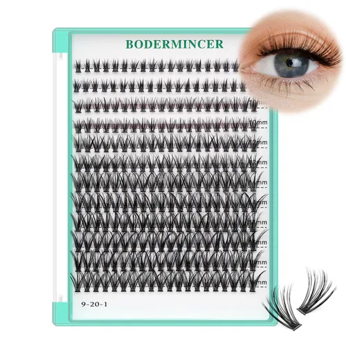 Miniatura 32 de Bodermincer - Bandeja grande de 240 pestañas de rizo D de 0.3 a 0.8 pulgadas (8 a 20 mm) para elegir, pestañas postizas individual para maquillaje