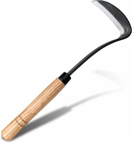 Miniatura 9 de Hoz de hierba con dientes de sierra, azada de deshierbe japonesa, herramientas de deshierbe para jardín, acero inoxidable de alta resistencia