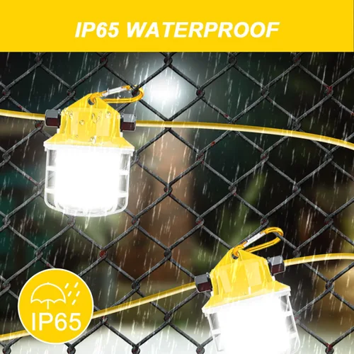 Miniatura 3 de RIUVAO Cadena de luces LED de construcción de 100 pies, súper brillante de 150 W, 15000 lm, impermeable, IP65, luces de trabajo, luces temporales