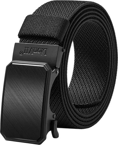 Miniatura 17 de LionVII Cinturón para hombre con trinquete elástico, cinturón elástico para el trabajo con hebilla automática para hombres, 1 3/8" ajustable