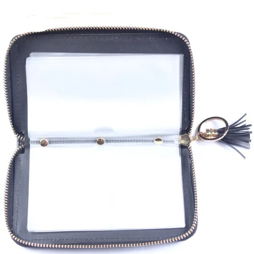 Estuche para placa de estampado de uñas de 24 ranuras, redondo, cuadrado, rectangular, organizador de placa de sello de uñas, color rosa, negro