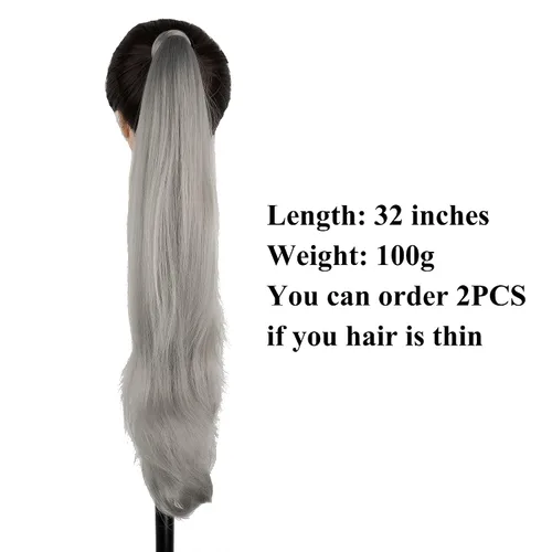 Miniatura 3 de IMISSU Extensión de pelo Cola de caballo Cabello flexible Colas de caballo Postizos (Negro)