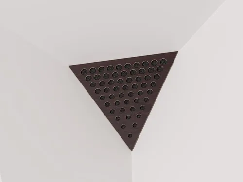 Miniatura 18 de (2 Pack) — Espuma acústica para absorción de sonido y difusión en esquinas de techo, trampa de bajos «Triángulo» con placa HDF laminada perforada