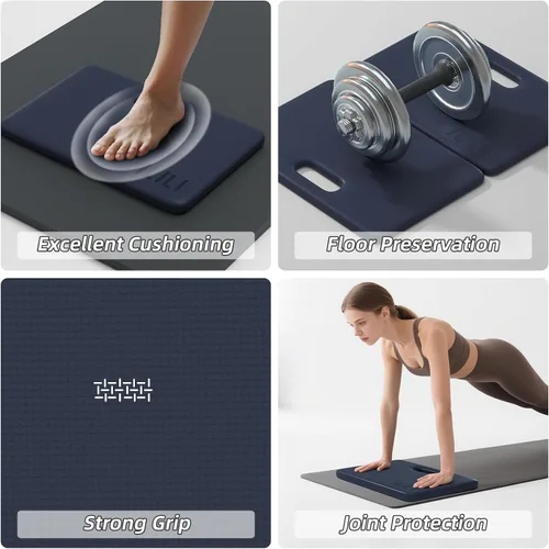Miniatura 6 de ILILI Rodillera de yoga plegable, almohadilla suave de TPE de 24 x 17 x 0.5 pulgadas (tamaño plegable 17 x 12 x 1 pulgadas) para flexiones