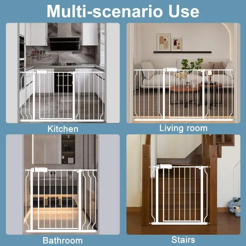 Miniatura 8 de Puerta extra ancha para bebé, 4.72 pulgadas, extensiones de paseo a través de la puerta del bebé, montaje a presión, cierre automático, puertas