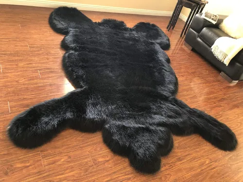 Miniatura 18 de LAMBZY - Alfombra de piel de oveja sintética súper suave hipoalergénica sedosa, estilo peluche de oso, para sala de estar, habitación de niños, sofá