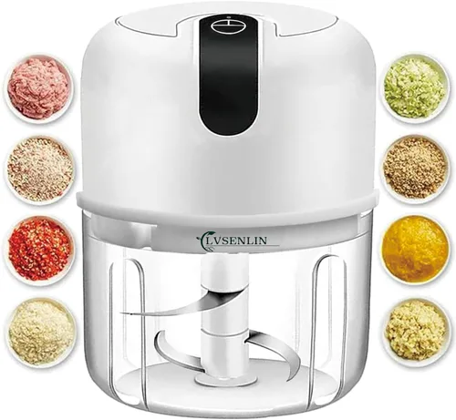 Miniatura 8 de Picadora de ajo eléctrica de 350 ml, picadora portátil de verduras, trituradora de ajo y aplastador de cebolla, licuadora para verduras, procesador