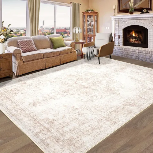 Miniatura 23 de Aoyaomi Alfombra de Área Vintage para Sala de Estar - 5x7 Grande Lavable a Máquina Boho Marroquí Desgastada Alfombras Estilo Granja para Dormitorio
