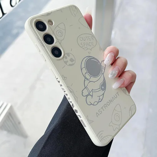 Miniatura 36 de Yonds Queen Funda ultra linda para Samsung Galaxy S22, diseño de astronauta de dibujos animados, diseño de cohete espacial, cubierta de parachoques