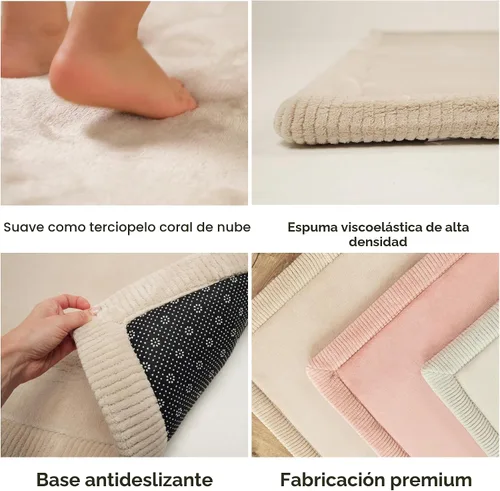 Miniatura 4 de Hakuna Matte - Alfombra de juego prémium para bebé de terciopelo coral ultrasuave con espuma viscoelástica, antideslizante, resistente al agua,
