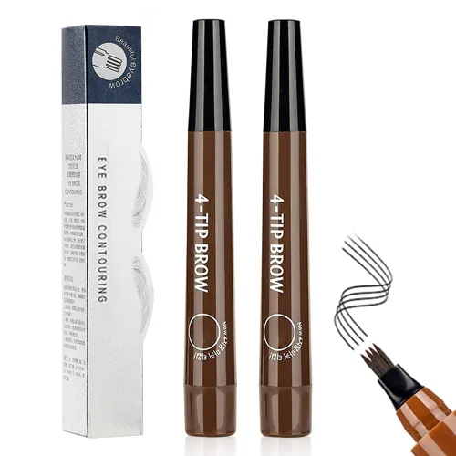 Miniatura 9 de 2 bolígrafos de contorno de cejas Microblading, lápiz mágico impermeable 3D para cejas, 4 puntas, lápiz de cejas mágico, de larga duración y a Marrón