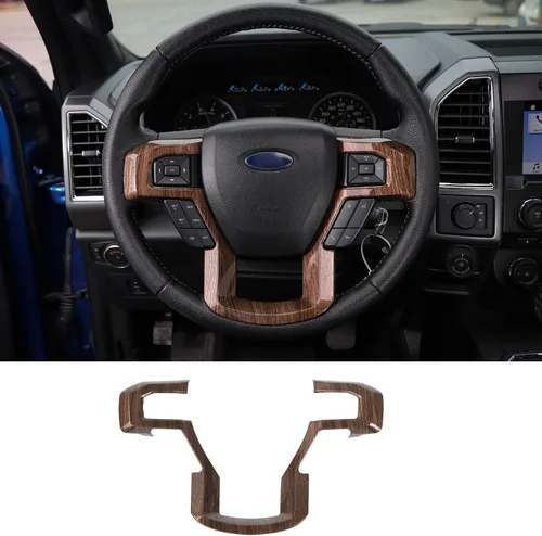 Miniatura 17 de Linskip Moldura para volante compatible con Ford F150 2015-2020 y F250 F350 Super Duty 2017-2022, para Ford Expedition 2018-2021, funda para Negro