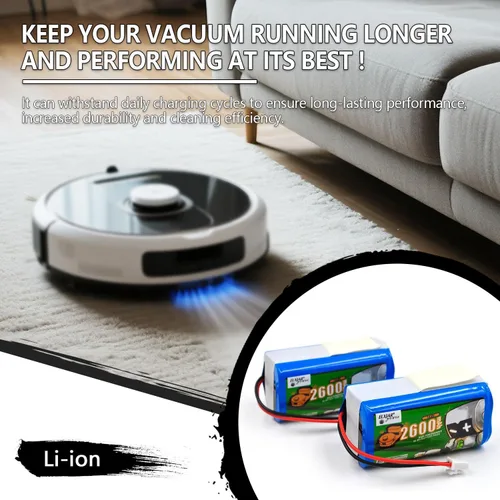 Miniatura 2 de Paquete de 2 baterías de iones de litio de 14.8 V 2600 mAh de repuesto para Shark Ion R75 RV761 RV850C RV1000S UR1000SR RV101AE AV752 AV911S AV970